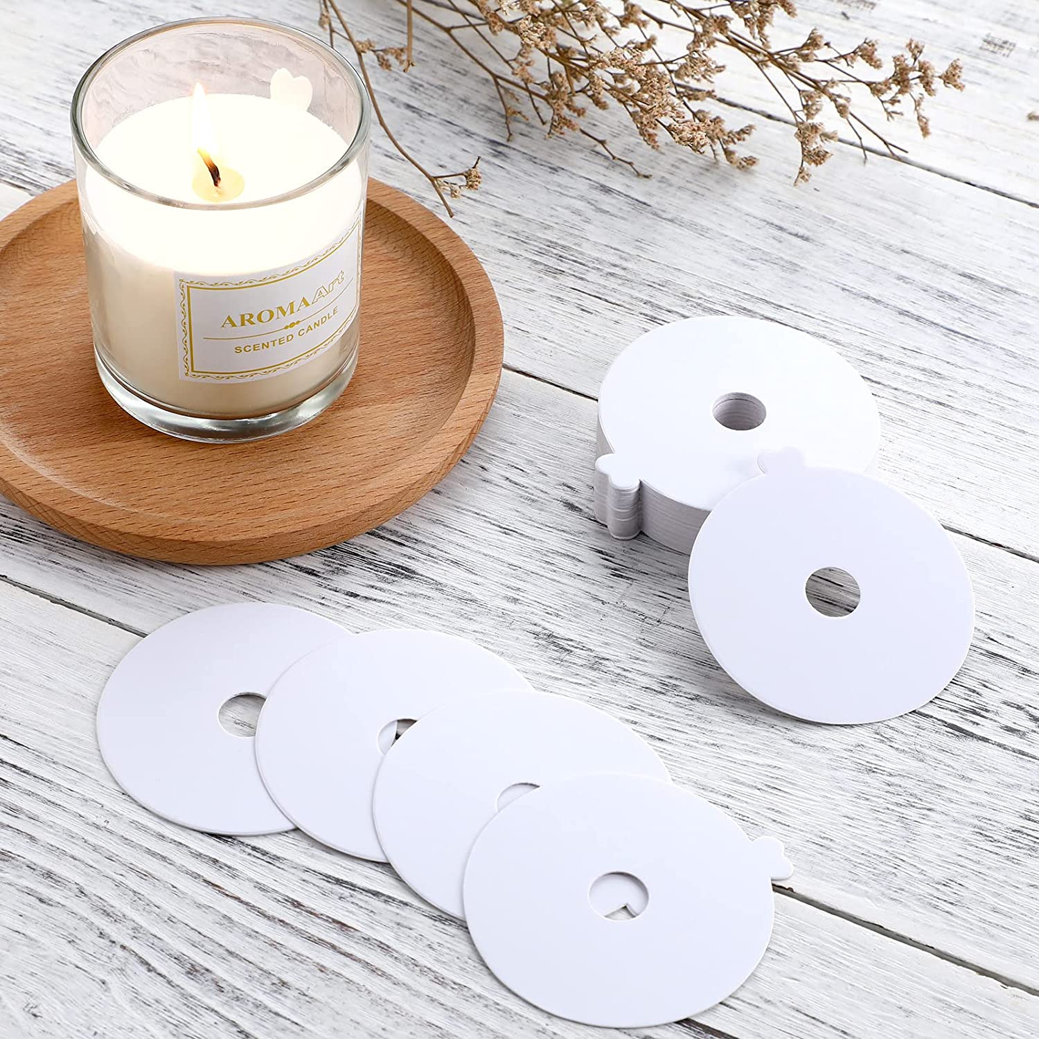 Candle Warning Label - 100 Buah Pelindung Debu Lilin Kertas