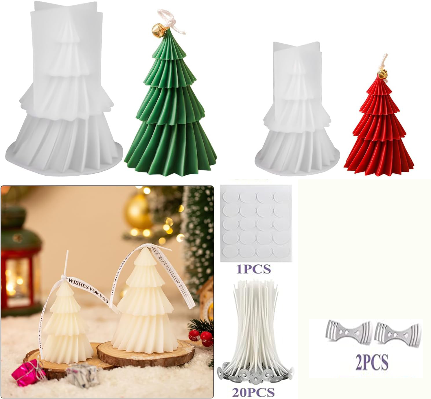 Candle Making Kit Xmas - Cetakan Lilin Silikon Pohon Natal Kit