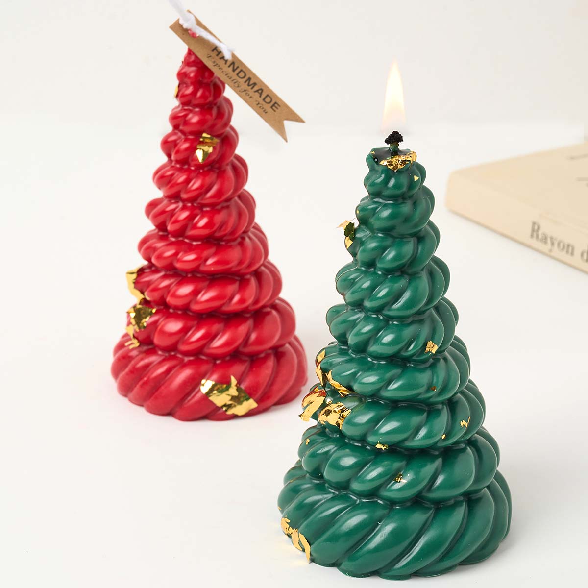 Candle Making Kit Xmas - Cetakan lilin silikon pohon Natal tali