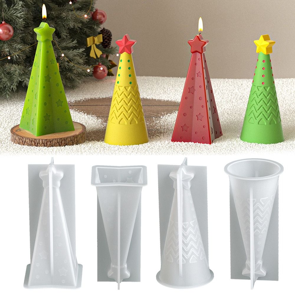 Candle Making Kit Xmas - Cetakan Lilin Kerucut Natal Silikon Kit
