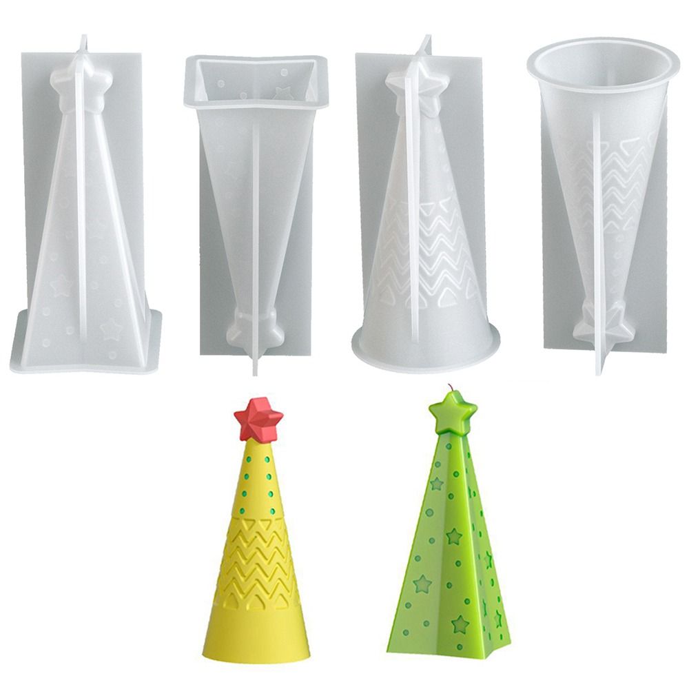 Candle Making Kit Xmas - Cetakan Lilin Kerucut Natal Silikon Kristal
