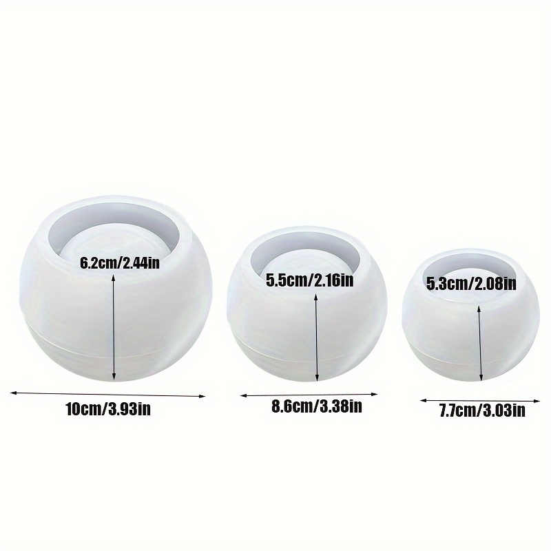 Candle Making Jug - 3pcs-Cetakan Pot Bunga Bulat Silikon 3
