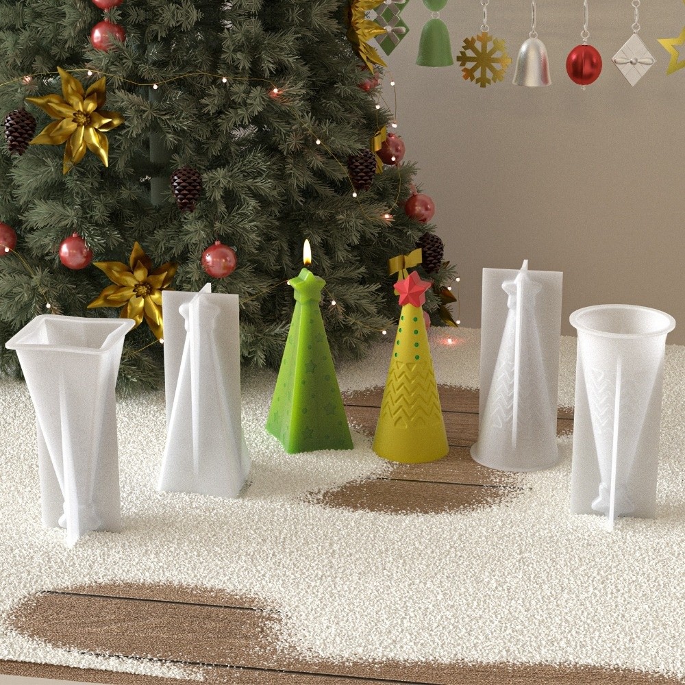 Candle Making Kit Xmas - Cetakan Lilin Kerucut Natal Silikon Baru