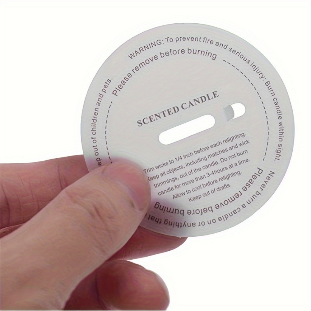 10/50 Pcs Label Lilin Bulat DI - Candle Warning Label ulasan dan harga
