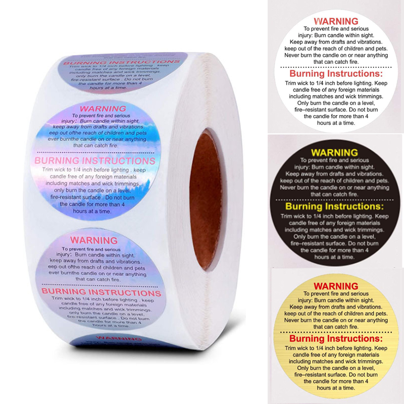500 Buah/Rol Laser Label Lilin - Candle Warning Label ulasan dan harga