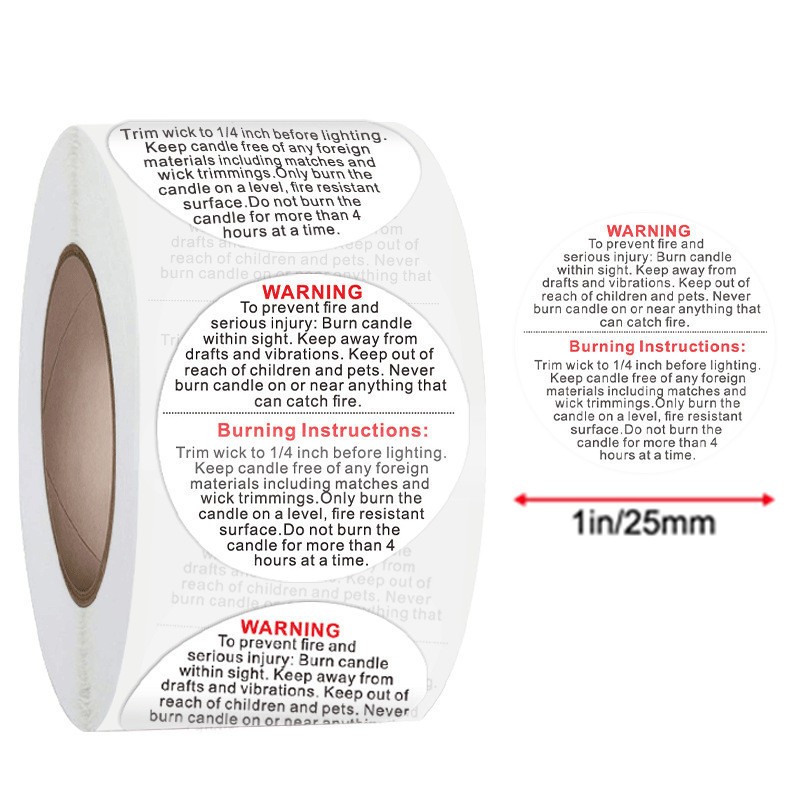 500 Buah Label Peringatan Lili - Candle Warning Label ulasan dan harga