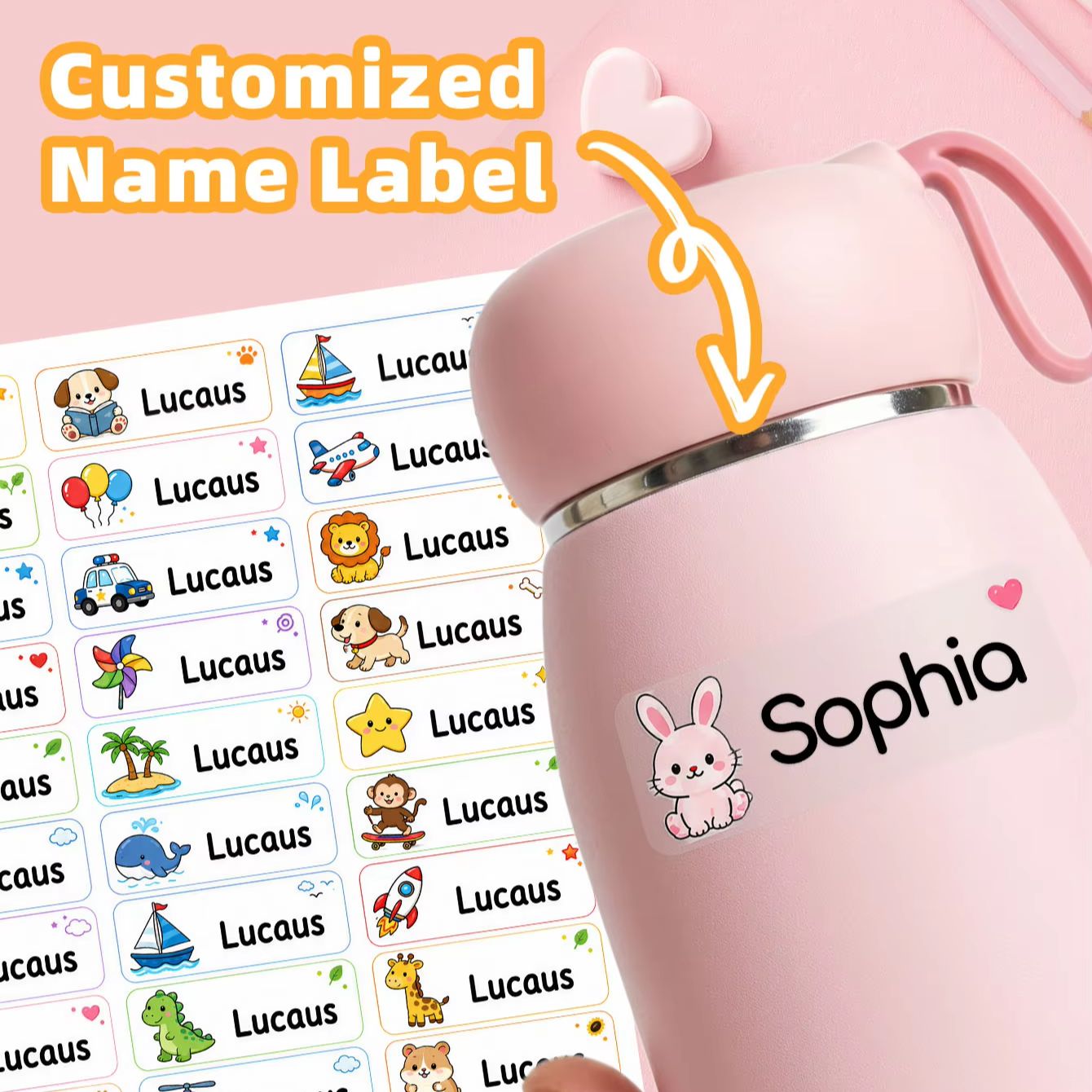 1-500PCS Stiker Nama Kartun Ku - Candle Warning Label ulasan dan harga
