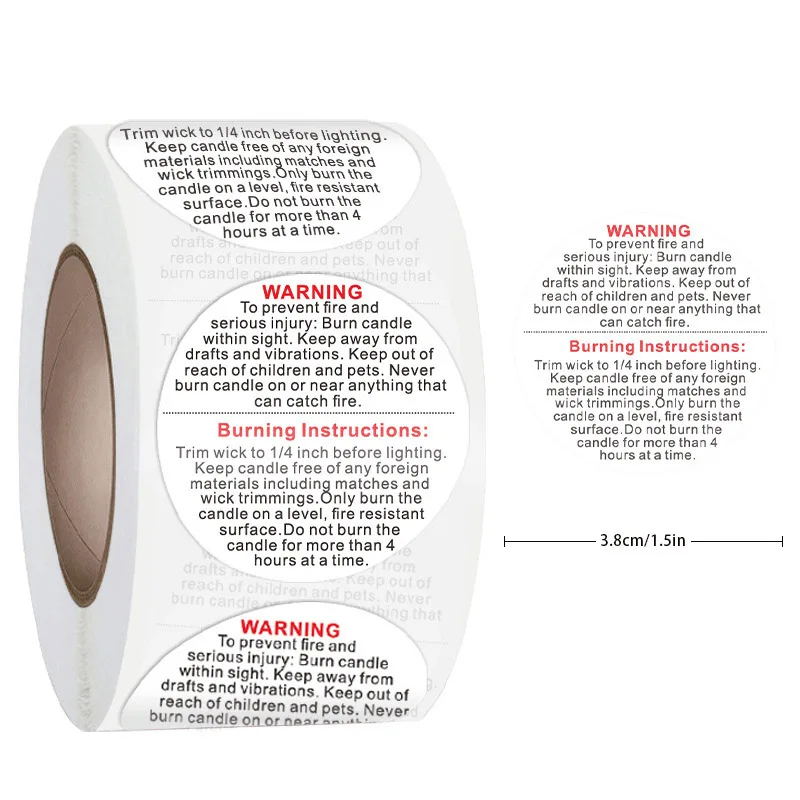 500 Buah Stiker Peringatan Lil - Candle Warning Label ulasan dan harga
